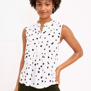 LOFT dotted lace blouse NWT
